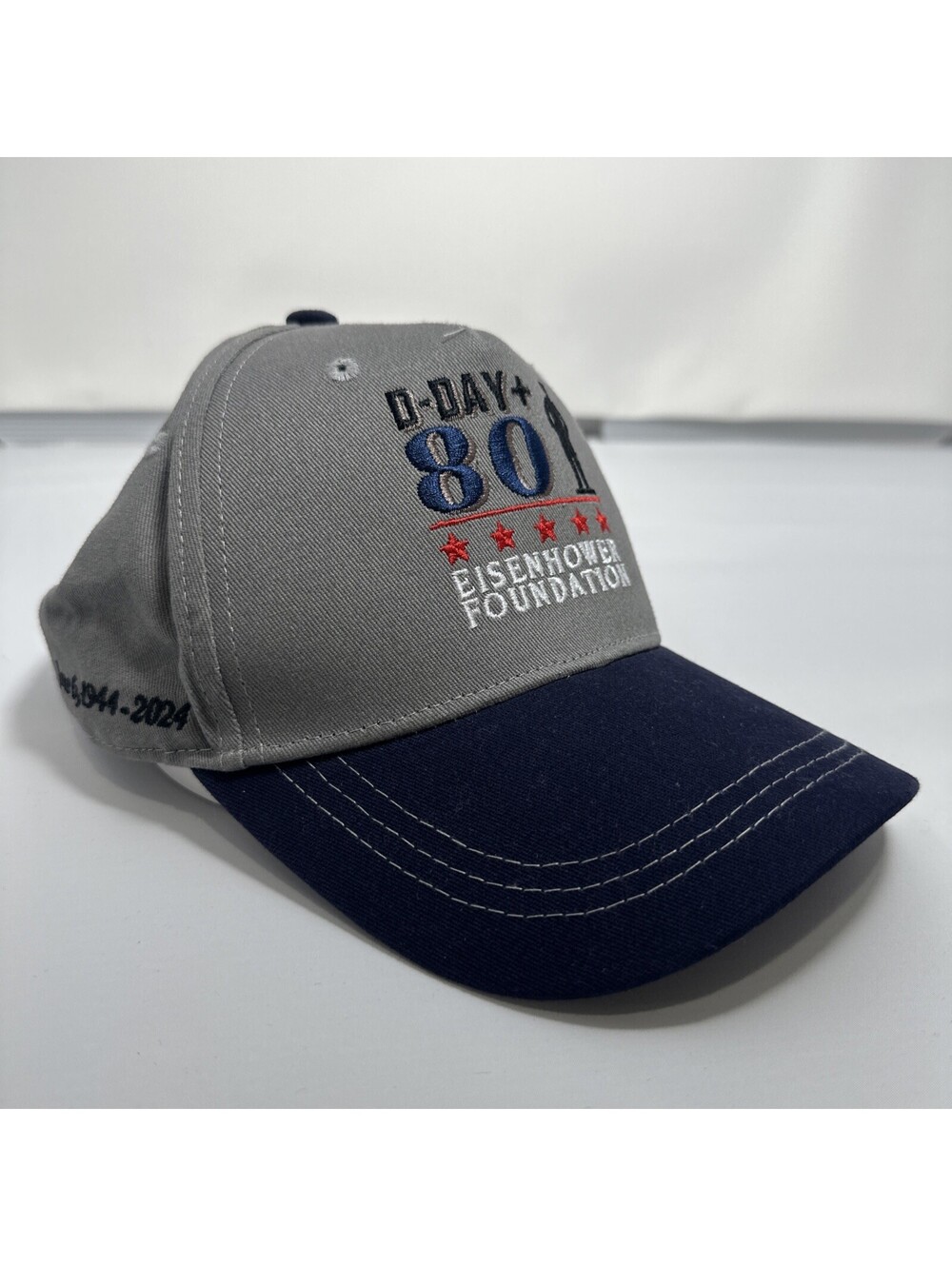 D-Day Eisenhower Foundation 80 Year Anniversary Hat Navy And Gray Patriotic USA